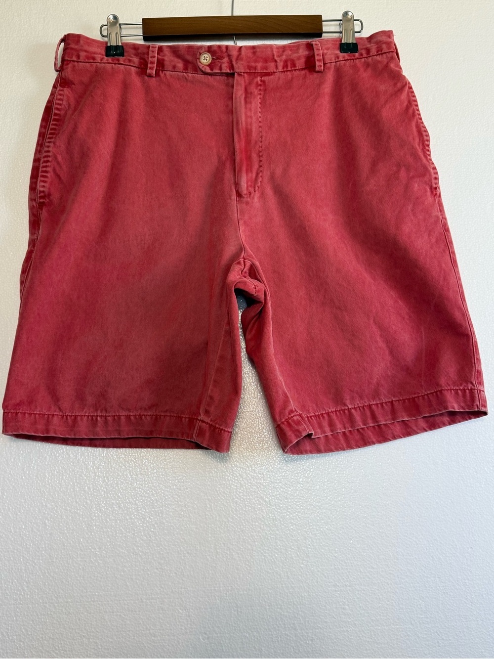Peter Millar Winston Washed Twill Chino Shorts Men Size 33 Red Pima Cotton 9”